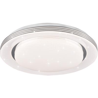LED Plafondlamp - Plafondverlichting - Trion Atras - 18W - Aanpasbare Kleur - Afstandsbediening - Dimbaar - Sterlicht - Rond - Mat Wit - Kunststof