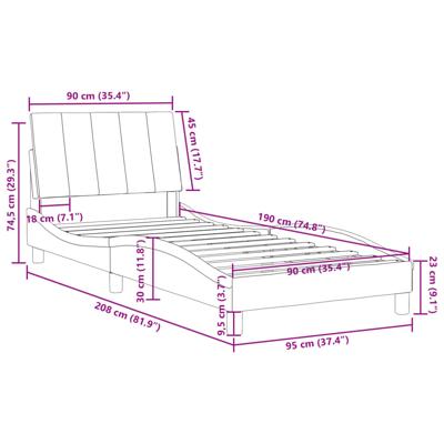 Bedframe zonder matras 90x190 cm fluweel donkergroen