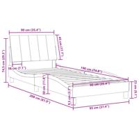 Bedframe zonder matras 90x190 cm fluweel donkergroen - thumbnail