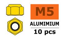 Zelfborgende zeskantmoer M5 "Goud", Aluminium (10st) - thumbnail