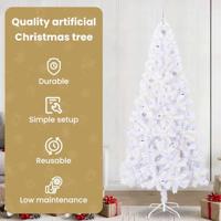 Kunstkerstboom met 300 LED Wit 240 cm PVC en staal - thumbnail