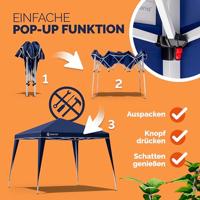 Vouwbare Partytent Capri 3x3m Donkerblauw - thumbnail