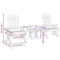3-delige Loungeset massief vurenhout - thumbnail