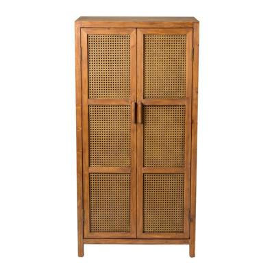 Webbing kast Bandung hoog - bruin - 140x70x40 cm