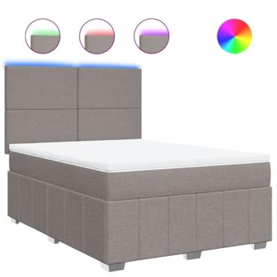 Boxspring met matras stof taupe 140x200 cm