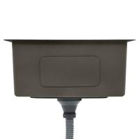 Gootsteen met afvoer 44 x 44 x 20 cm handgemaakt roestvrij staal zwart - thumbnail