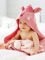 Badcape + washandje Hertje blush - thumbnail