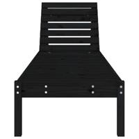 Ligbedden 2 st 199,5x60x74 cm massief grenenhout zwart - thumbnail