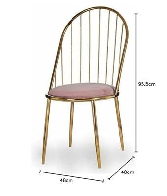 Stoel Gift Decor Roze Gouden Polyester Ijzer 48 x 95,5 x 48 cm Stangen (2 Stuks) Stoel Gift Decor Roze Gouden Polyester Ijzer 48 x 95,5 x 48 cm Stangen (2 Stuks)