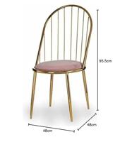 Stoel Gift Decor Roze Gouden Polyester Ijzer 48 x 95,5 x 48 cm Stangen (2 Stuks) - thumbnail
