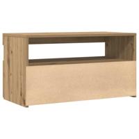 Tv-meubel met LED 75x35x40 cm bewerkt hout artisanaal eiken - thumbnail