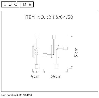 Lucide LESTER - Plafonnière - 4xE27 - Zwart Lucide LESTER - Plafonnière - 4xE27 - Zwart