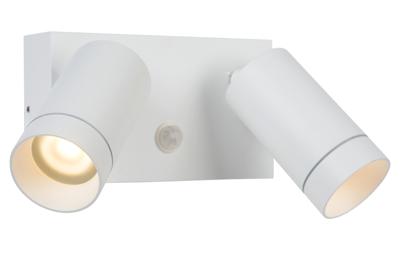 Lucide TAYLOR - Wandspot / Wandlamp Binnen/Buiten - 2xGU10 - IP54 - Bewegingssensor - Wit Lucide TAYLOR - Wandspot / Wandlamp Binnen/Buiten - 2xGU10 - IP54 - Bewegingssensor - Wit
