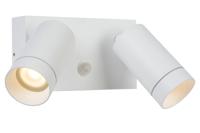 Lucide TAYLOR - Wandspot / Wandlamp Binnen/Buiten - 2xGU10 - IP54 - Bewegingssensor - Wit - thumbnail