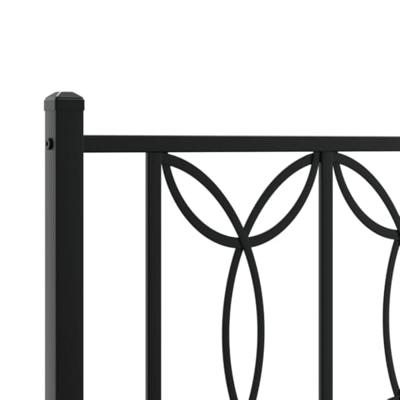 Bedframe met hoofdbord metaal zwart 140x200 cm