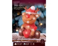 LED rendier l13.5b18.5h25c bruin/k.wit Lumineo - Lumineo - thumbnail