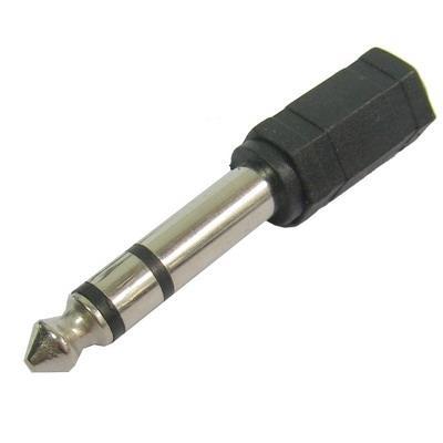 6.35mm Mannetje naar 3.5mm Stereo Plug Adaptor Socket Adapter(zwart)