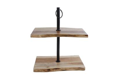 Etagere Nico naturel/zwart metaal/acacia 35,5x20x42cm