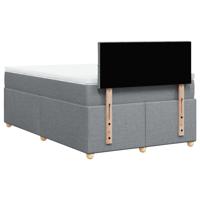 Boxspring met matras stof lichtgrijs 120x200 cm - thumbnail