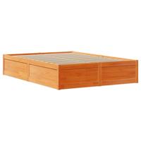 Bedframe zonder matras massief grenenhout wasbruin 120x200 cm - thumbnail