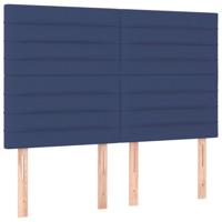 Hoofdborden 4 st 72x5x78/88 cm stof blauw - thumbnail