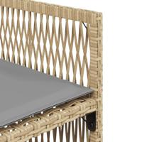 9-delige Tuinset met kussens poly rattan gemengd beige - thumbnail