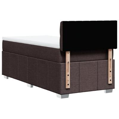 Boxspring met matras stof donkerbruin 140x200 cm