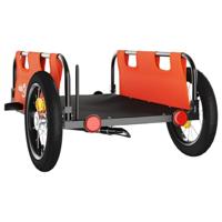 VidaXL Fietstrailer oxford stof en ijzer oranje - thumbnail