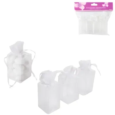Geschenkverpakking organza wit 9 cm set van 4 | 24 stuks Geschenkverpakking organza wit 9 cm set van 4 | 24 stuks