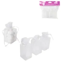 Geschenkverpakking organza wit 9 cm set van 4 | 24 stuks - thumbnail