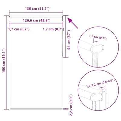 Rolgordijn verduisterend 130x150 cm stofbreedte 126,6 cm wit