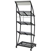 Tijdschriftenrek zwart en wit 47x40x134 cm A4 - thumbnail