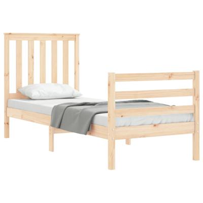 Bedframe met hoofdbord massief hout