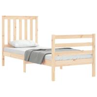 Bedframe met hoofdbord massief hout - thumbnail