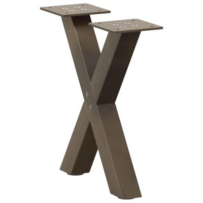 Salontafelpoten 2 st X-vormig 30x(30-31) cm staal naturel