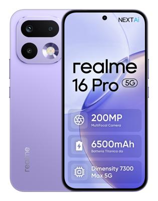 Realme 16 Pro 5G 6.78" Dual SIM Android 16 USB Type-C 8 GB 512 GB 7000 mAh Paars