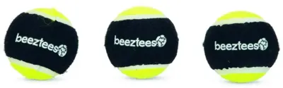 Beeztees hondenspeelgoed Fetch spongebal polyester d6.3cm zwart/geel 3 stuks