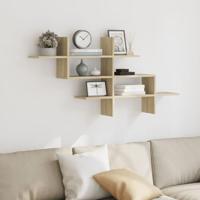 Wandschap 124,5x18x60,5 cm bewerkt hout sonoma eikenkleurig - thumbnail