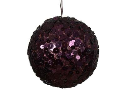Kerstbal foam d8 cm donker mauve Decoris - Decoris