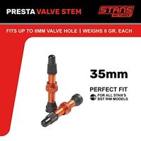 STANS Stan&apos;s valve stem aluminium (pair) - universal, presta - orange - 35mm - thumbnail