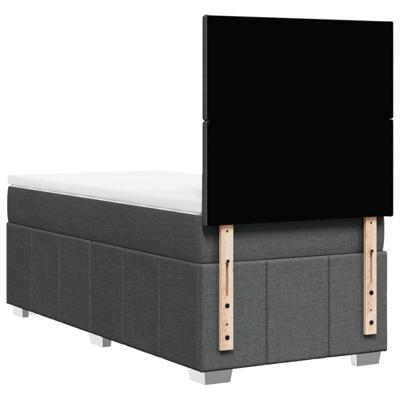 Boxspring met matras stof donkergrijs 120x200 cm - thumbnail