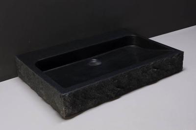 Forzalaqua Palermo Wastafel 80.5x51.5x9cm 2 wasbakken Graniet Gezoet Gekapt Antraciet 2 kraangaten Forzalaqua Palermo Wastafel 80.5x51.5x9cm 2 wasbakken Graniet Gezoet Gekapt Antraciet 2 kraangaten