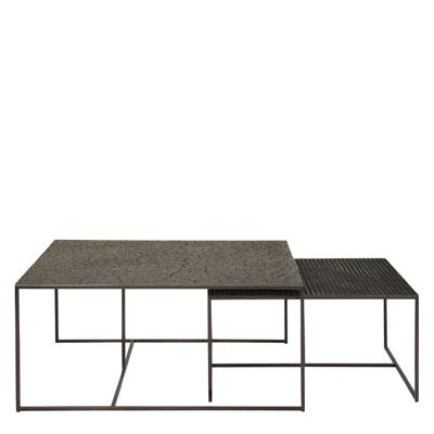Ethnicraft Salontafel 'Pentagon' Minerals, Set van 2 stuks, kleur Whisky
