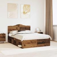 Bedframe met hoofdeinde Oudhout 140 x 200 cm Massief grenenhout - thumbnail