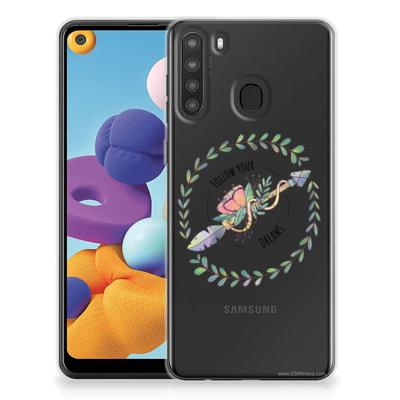 Samsung Galaxy A21 Telefoonhoesje met Naam Boho Dreams Samsung Galaxy A21 Telefoonhoesje met Naam Boho Dreams
