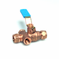 Bonfix knelkoppeling - kogelafsluiter - 15mm - Messing - thumbnail