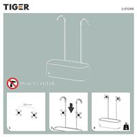 Ophangbaar Doucherek Tiger 2-Store voor Douchekraan 25 cm Wit - thumbnail