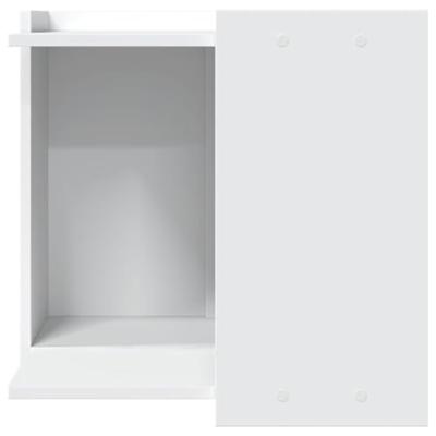 Kattenbakkast 53x53x51 cm bewerkt hout wit - thumbnail