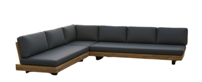Los Angeles lounge corner set anthracite steel/acacia teak look Eurofar - Eurofar