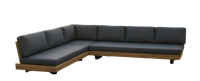 Los Angeles lounge corner set anthracite steel/acacia teak look Eurofar - Eurofar - thumbnail